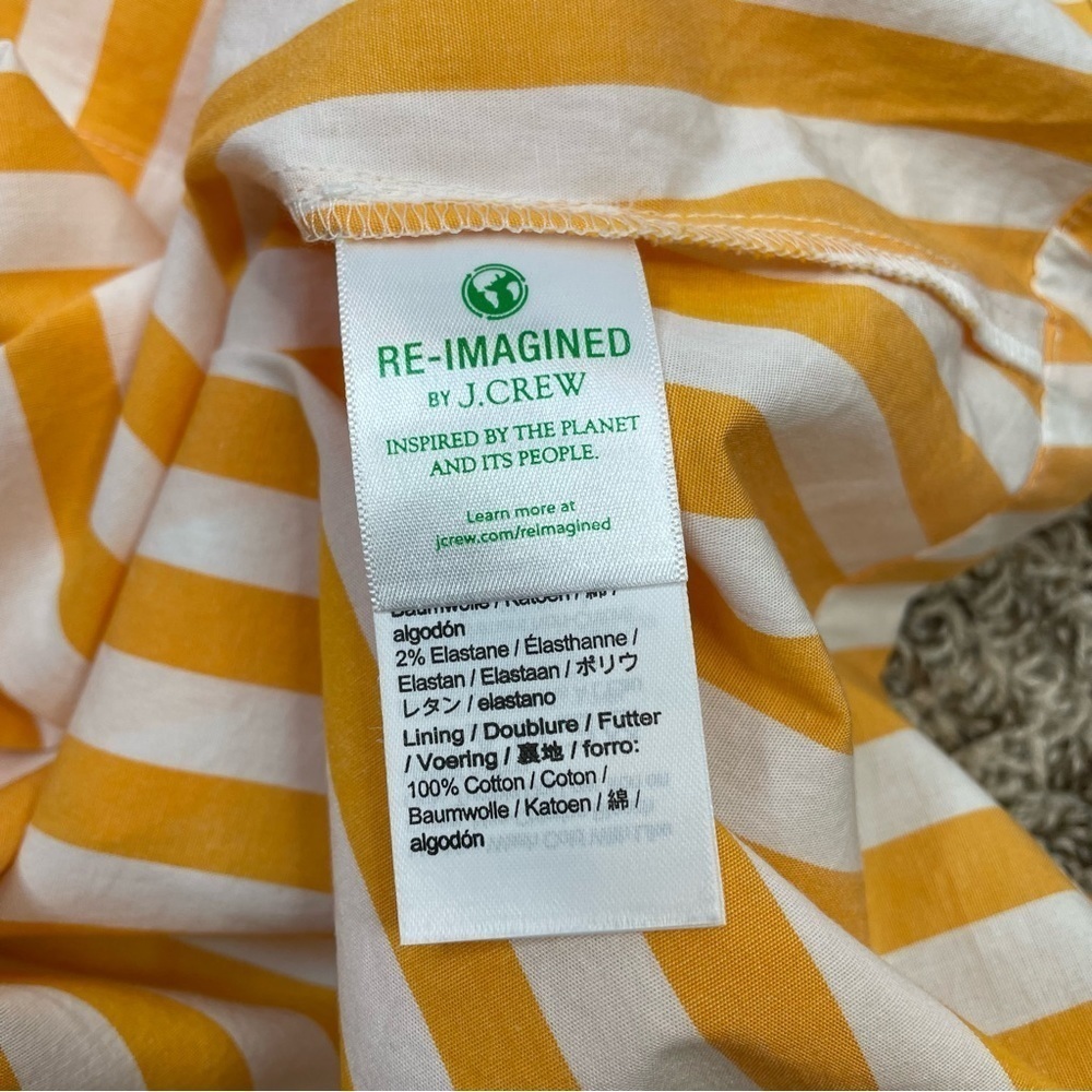 🏷️NWT J. Crew Factory Strappy Tie-Back Mini Dress Size 14 Marigold Stripe Sunny - Picture 11 of 16